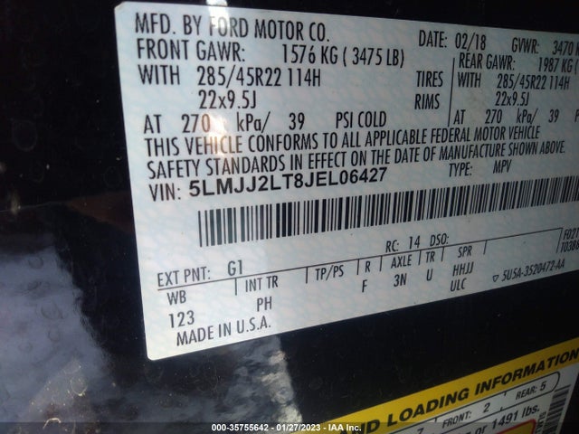 2018 Lincoln Navigator, VIN: 5LMJJ2LT8JEL06427