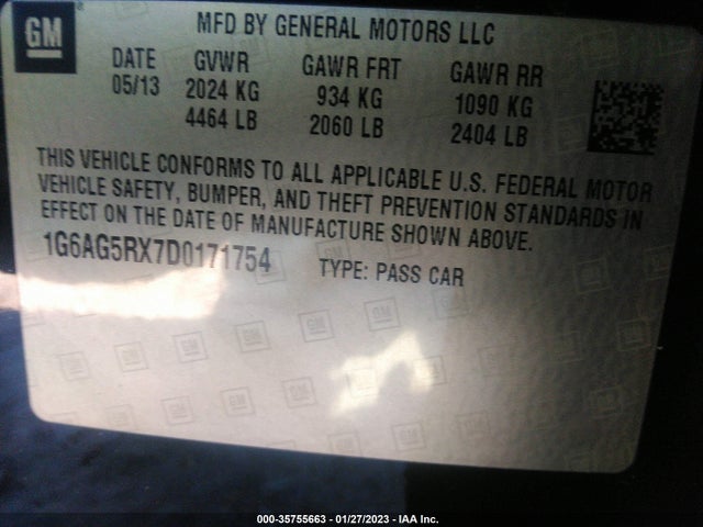 1G6AG5RX7D0171754 Cadillac ATS