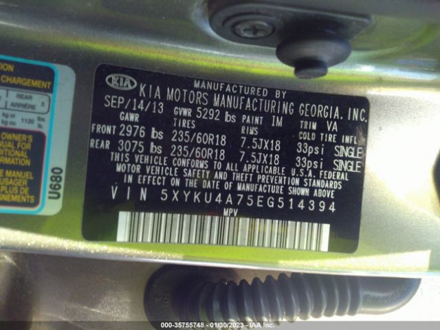 5XYKU4A75EG514394 KIA SORENTO EX