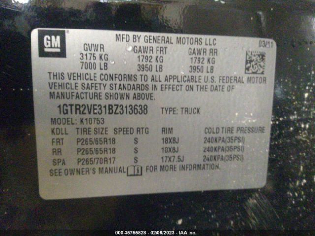 1GTR2VE31BZ313638 GMC Sierra 1500 Sle
