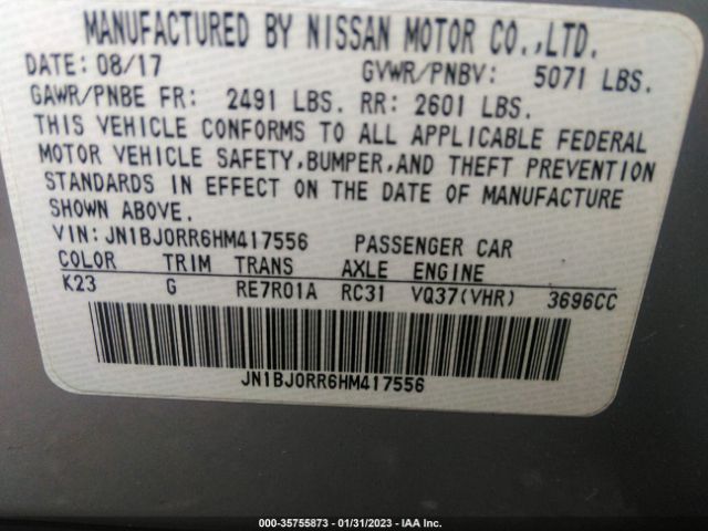 JN1BJ0RR6HM417556 Infiniti QX50