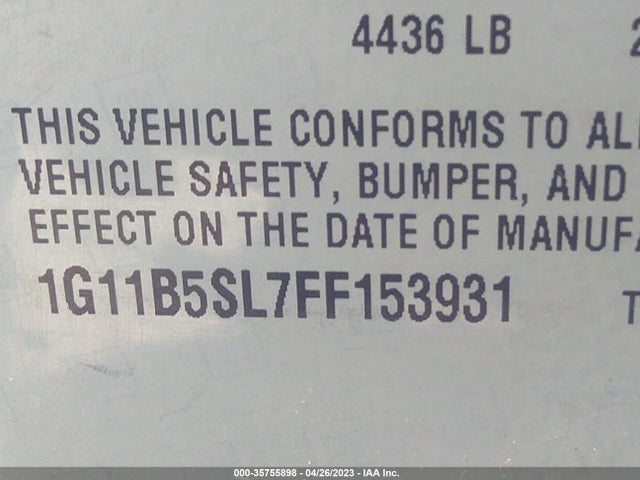 Chevrolet MALIBU LS 2015 1G11B5SL7FF153931 Image 9