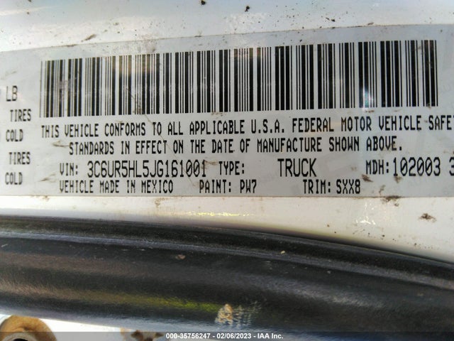 2018 Ram 2500, VIN: 3C6UR5HL5JG161001