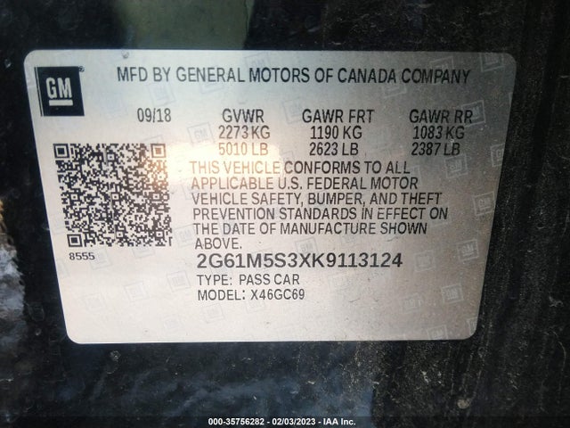 2019 Cadillac XTS, VIN: 2G61M5S3XK9113124