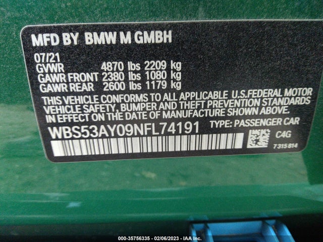 BMW M3 2022 WBS53AY09NFL74191 Image 9