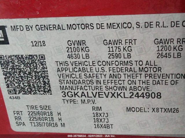 3GKALVEVXKL244908 GMC Terrain Slt