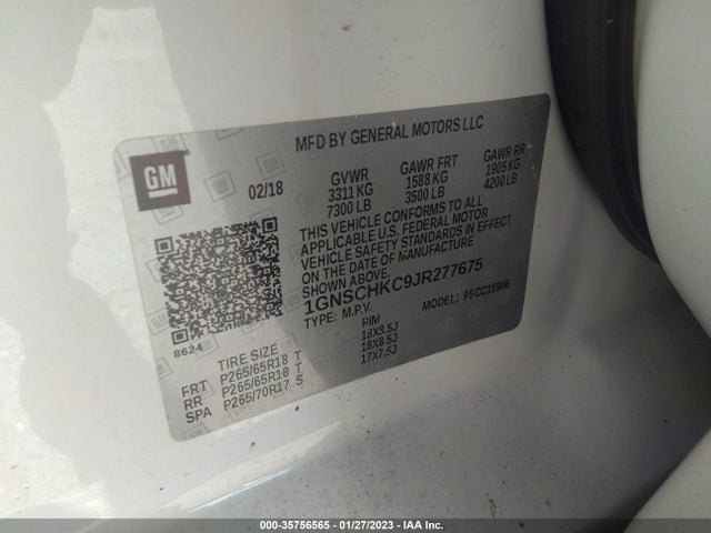 Chevrolet Suburban Lt 2018 1GNSCHKC9JR277675 Image 9