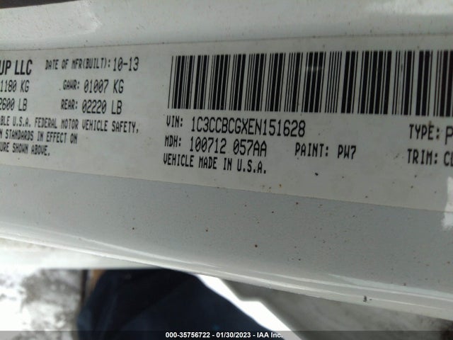 Chrysler 200 Limited 2014 1C3CCBCGXEN151628 Image 9