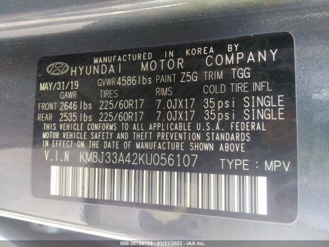 KM8J33A42KU056107 Hyundai Tucson Value