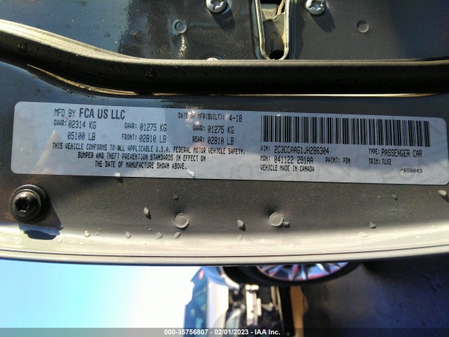 2C3CCAAG1JH286304 Chrysler 300 Touring L