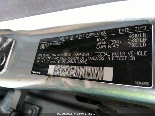 Volvo S60 T5 2013 YV1612FS7D1216515 Image 10