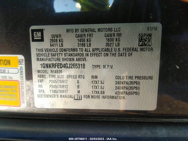 Chevrolet Traverse Ls 2016 1GNKRFED4GJ265318 Image 10