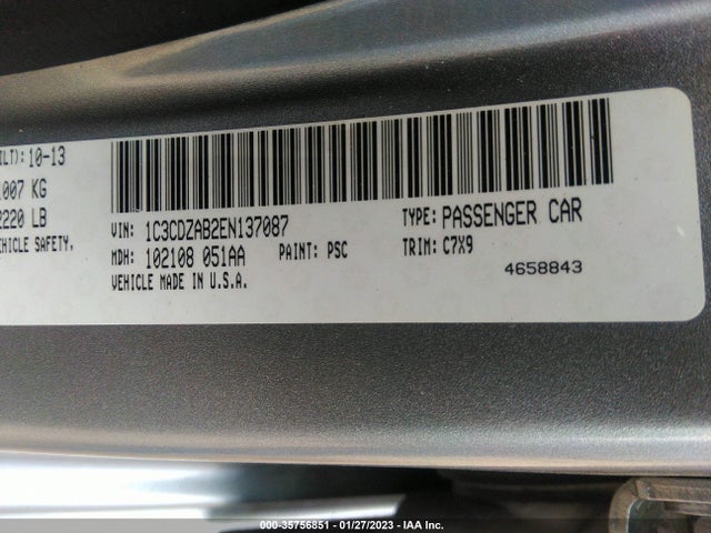 Dodge AVENGER SE 2014 1C3CDZAB2EN137087 Image 9