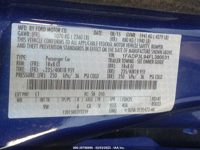 2015 Ford Focus, VIN: 1FADP3L94FL380031