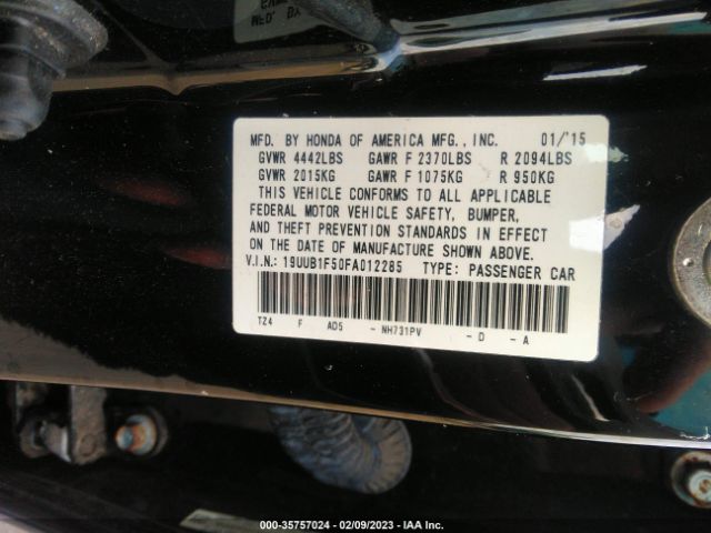 19UUB1F50FA012285 Acura TLX TECH