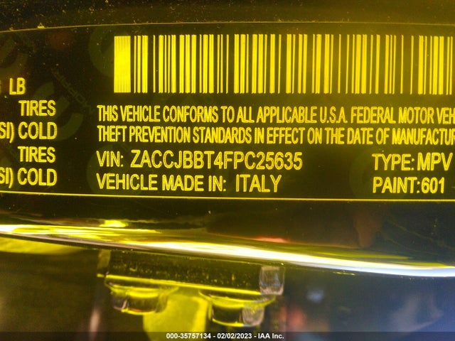 2015 Jeep Renegade, VIN: ZACCJBBT4FPC25635