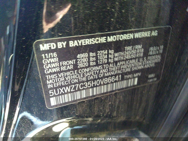BMW X3 Sdrive28i 2017 5UXWZ7C35H0V86641 Image 14