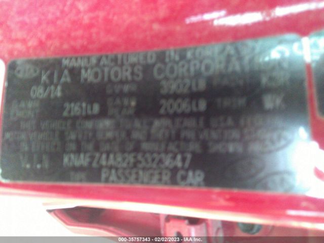 KNAFZ4A82F5323647 KIA FORTE EX