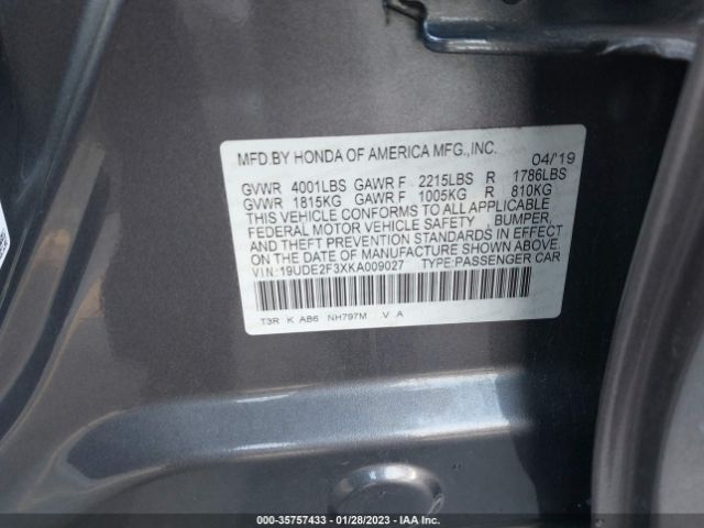 2019 ACURA ILX VIN: 19UDE2F3XKA009027