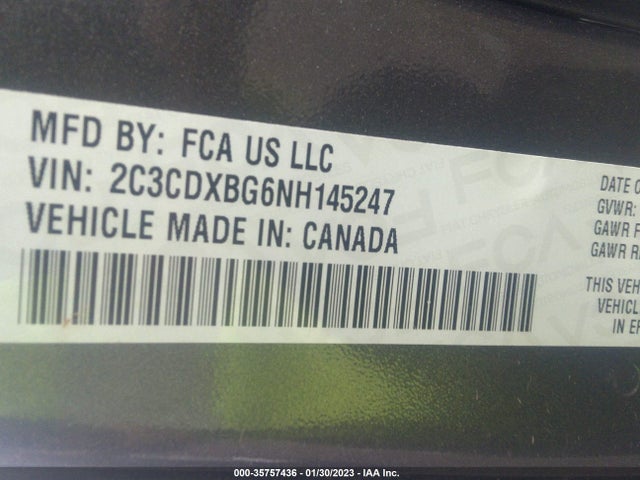 2022 Dodge Charger, VIN: 2C3CDXBG6NH145247