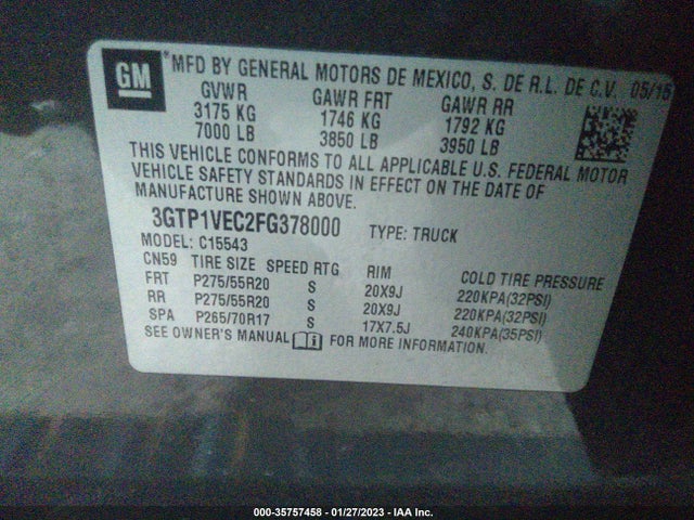 GMC Sierra 1500 Slt 2015 3GTP1VEC2FG378000 Image 10