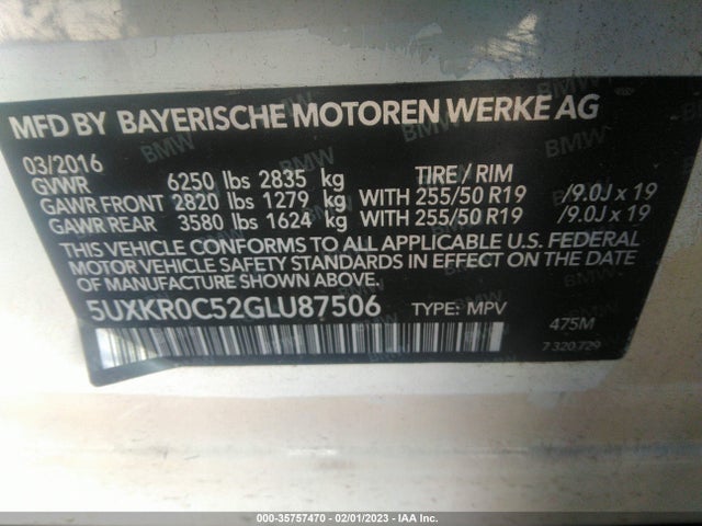 BMW X5 Xdrive35i 2016 5UXKR0C52GLU87506 Image 9