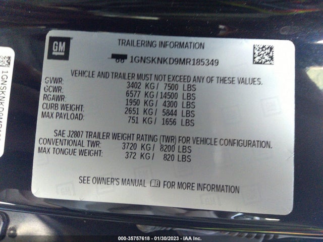 Chevrolet Tahoe Lt 2021 1GNSKNKD9MR185349 Image 10