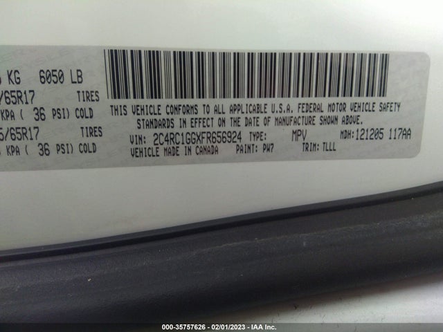2C4RC1GGXFR656924 Chrysler Town & Country Limited Platinum