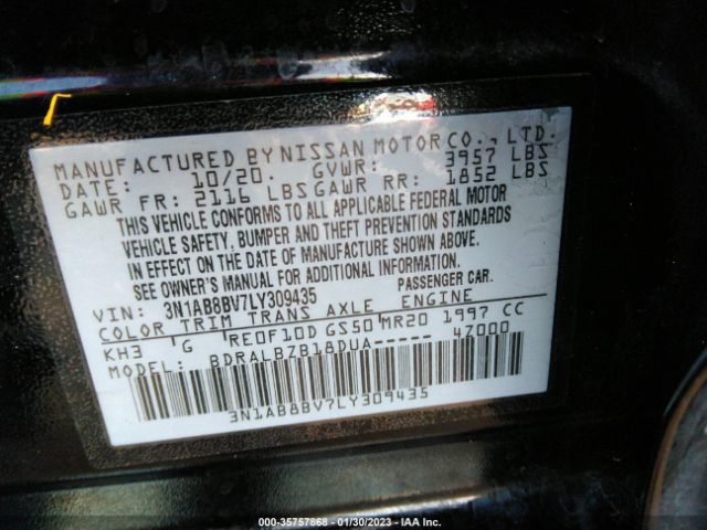 3N1AB8BV7LY309435 Nissan SENTRA S