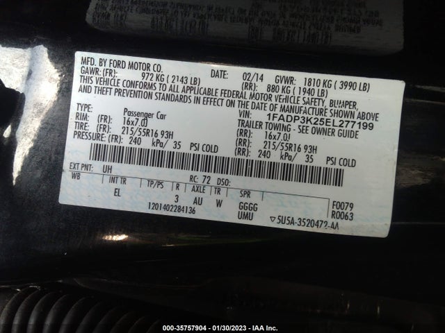 Ford FOCUS SE 2014 1FADP3K25EL277199 Image 31