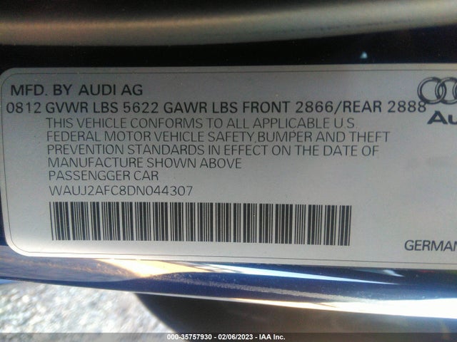 WAUJ2AFC8DN044307 Audi S6 Prestige