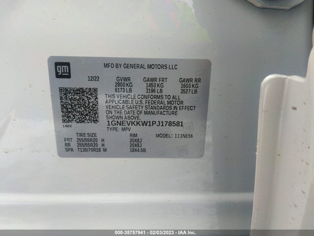 2023 Chevrolet Traverse, VIN: 1GNEVKKW1PJ178581