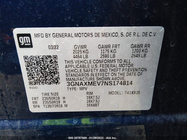 Chevrolet EQUINOX RS 2022 3GNAXMEV7NS174814 Image 9