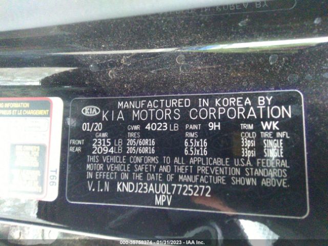 KNDJ23AU0L7725272 KIA SOUL LX