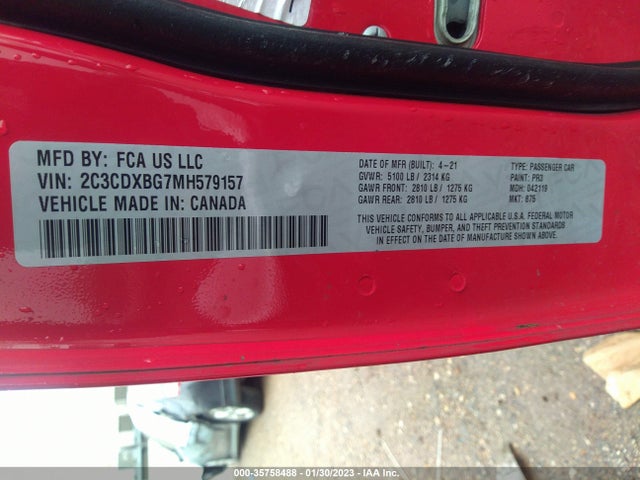 Dodge Charger Sxt 2021 2C3CDXBG7MH579157 Image 9