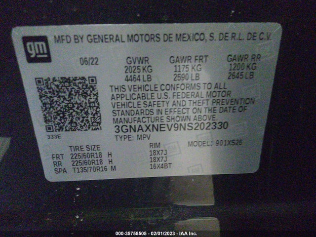Chevrolet Equinox Premier 2022 3GNAXNEV9NS202330 Image 9