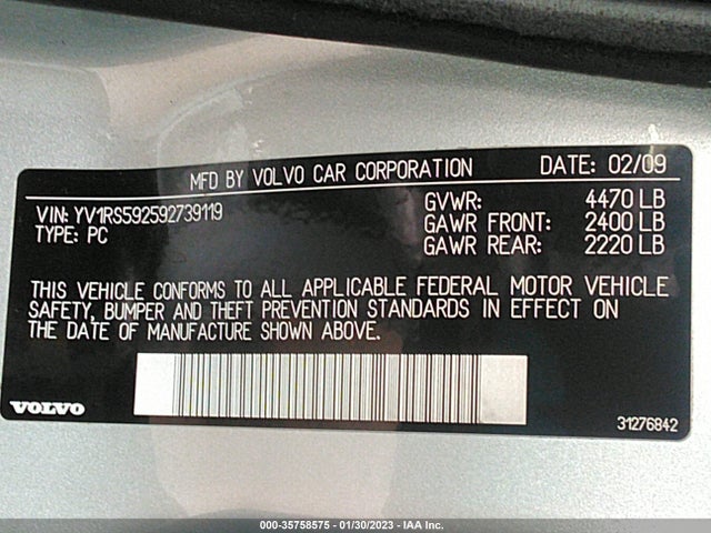 Volvo S60 2009 YV1RS592592739119 Image 10