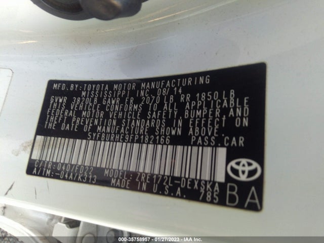 Toyota Corolla L/le/s/s Plus/le Plus 2015 5YFBURHE9FP182166 Image 11