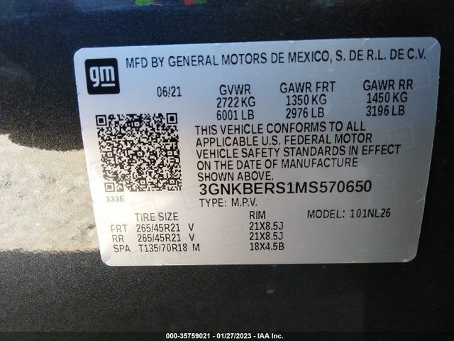 Chevrolet BLAZER RS 2021 3GNKBERS1MS570650 Image 9