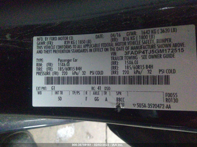 Ford FIESTA S 2016 3FADP4TJ5GM172515 Image 9