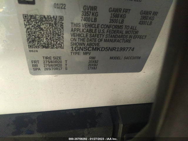 Chevrolet Tahoe Ls 2022 1GNSCMKD5NR199774 Image 10