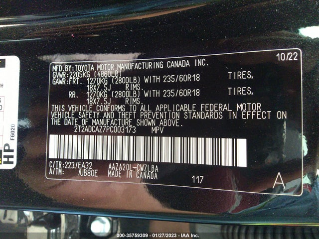 2023 Lexus NX, VIN: 2T2ADCAZ7PC003173