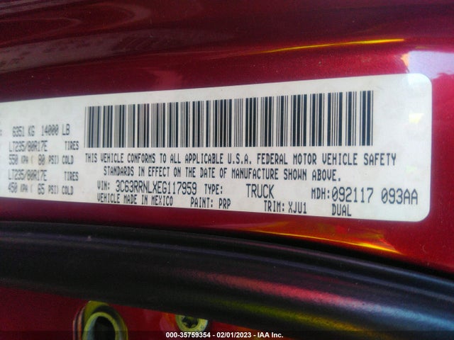 35759354 :رقم المزاد ، 3C63RRNLXEG117959 vin ، 2014 Ram 3500 Longhorn مزاد بيع
