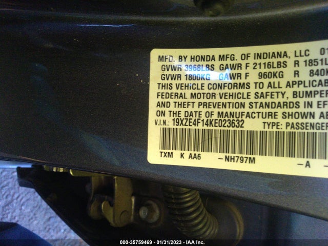Honda Insight Lx 2019 19XZE4F14KE023632 Image 9