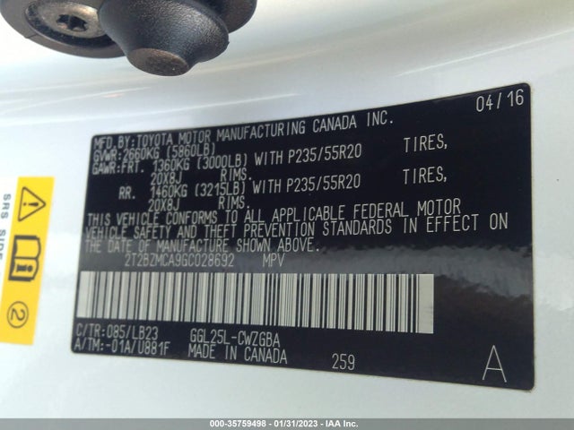 Lexus RX 350 2016 2T2BZMCA9GC028692 Image 9