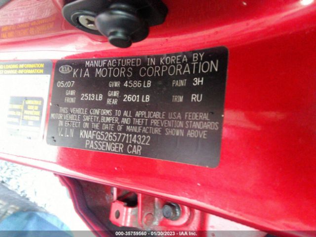 KNAFG526577114322 KIA Rondo Ex