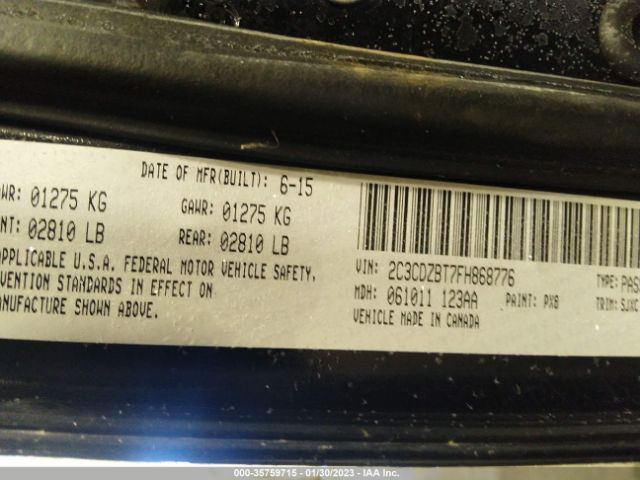 2C3CDZBT7FH868776 Dodge Challenger R/t Plus Shaker