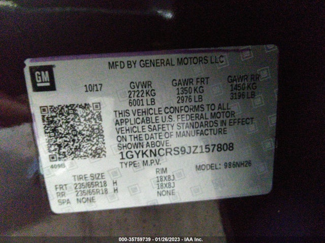 Cadillac XT5 2018 1GYKNCRS9JZ157808 Image 10
