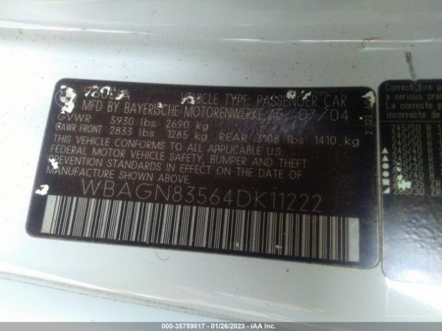 WBAGN83564DK11222 BMW 7 Series 760li