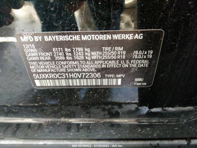 5UXKR0C31H0V72306 BMW X5 Xdrive35i